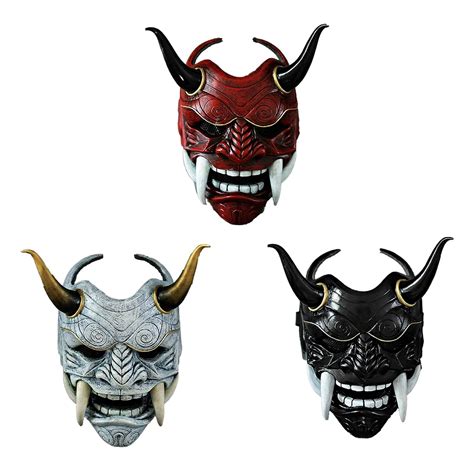 Japanese Hannya Demon Oni Samurai Noh Kabuki Prajna Devil Mask Latex 1