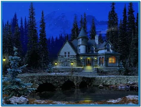 Download Pictures 3d Snowy Cottages Screensaver Animated By