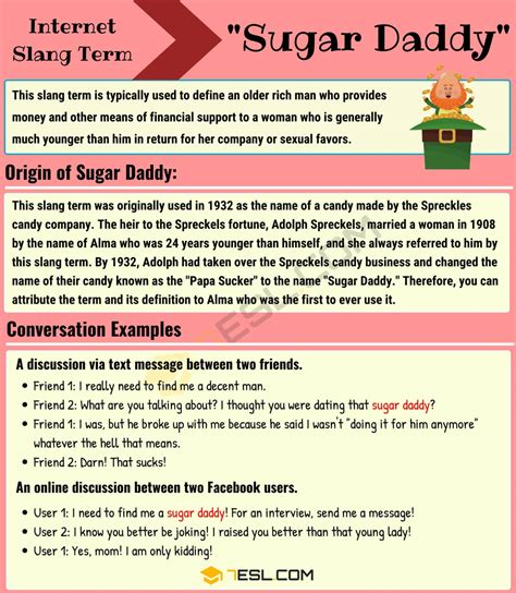 Sugar Daddy: How to Use the Slang Term "Sugar Daddy" Properly? • 7ESL