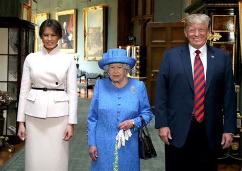 Donald Melania Trump Meet Queen Elizabeth Ii At Windsor Castle Pic