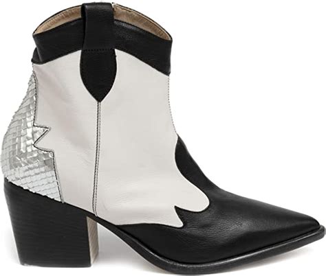 Laura Bellariva White And Black Leather Tex Ankle Boots