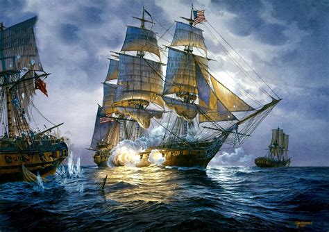 Maritime Painting Maritime Art Bateau Pirate Uss Constitution Sea