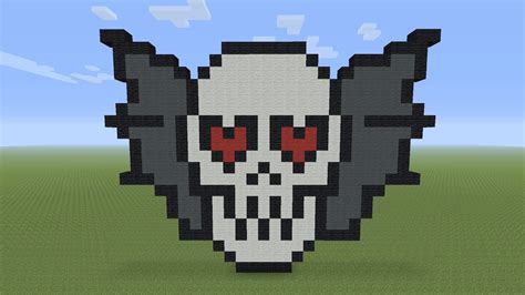 Minecraft Pixel Art Halloween Love Skull Youtube