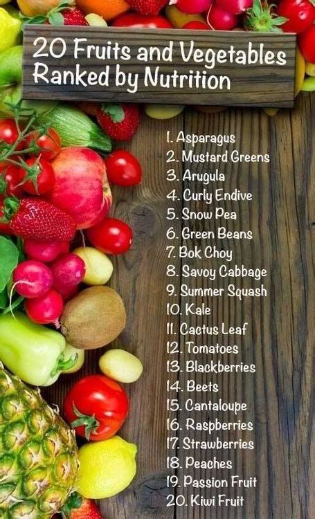 20 Fruits And Veggies Ranked By Nutrition Health Tips Healthy