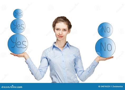 Young Woman Weighing The Pros And Cons Stock Image Image Of Gesture