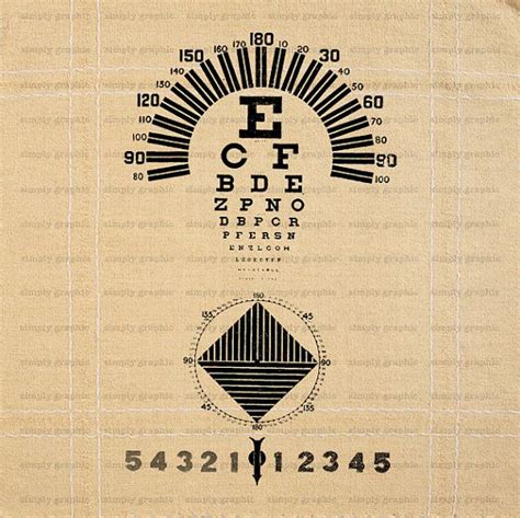 Vintage Eye Chart Poster Optometry Art By Simplygraphicstore 100