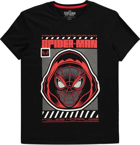 Difuzed Spider Man Miles Morales T Shirt σε Μαύρο χρώμα Skroutzgr