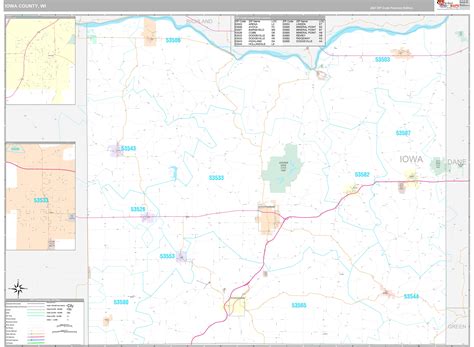 Iowa County Wi Wall Map Premium Style By Marketmaps Mapsales