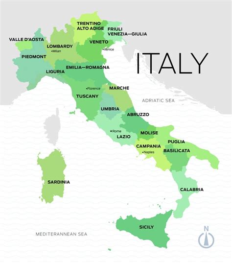 Mapa De Italia Con Regiones