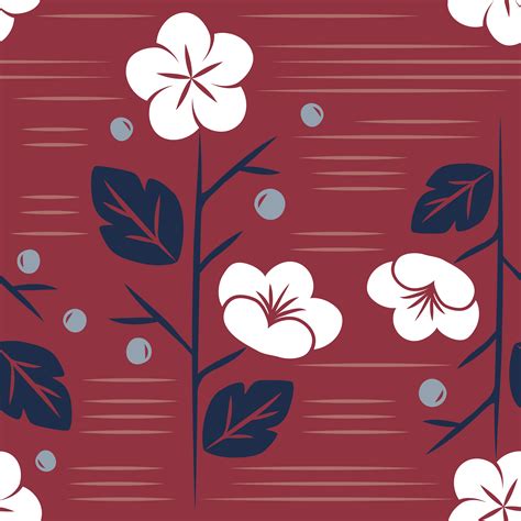 Vector Of Seamless Japanese Style Floral Pattern Download Free