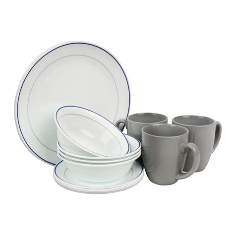 Buy Corelle Classic Dinnerware Set Double Ring 16 Pack 16s Dbr Ph Online At Best Price In