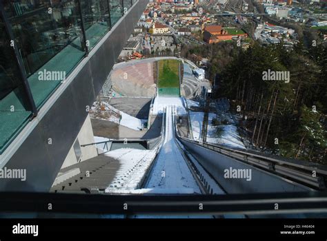 Austria Tyrol Innsbruck Bergisel Ski Jumping Stadium Stock Photo