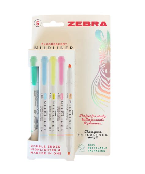 Zebra Mildliner Pastel Highlighter Set Fluorescent The Hamilton Pen