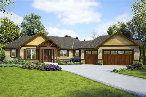 One Story Craftsman House Plan With 3 Car Garage 69749am