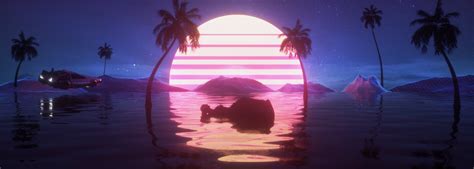 Vaporwave 3D Render Banner on Behance | Youtube banner backgrounds
