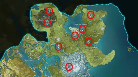 Genshin Impact Fishing Spots Map