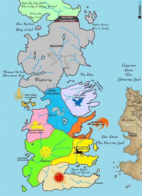 Map Of The Seven Kingdoms Hbo Game Of Thrones Game Of Thrones Tv