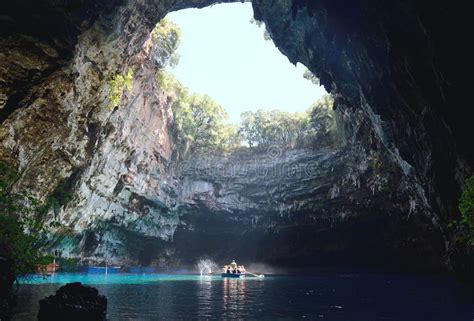 Melissani Cave In Island Of Kefaloniagreece Stock Photo Image Of