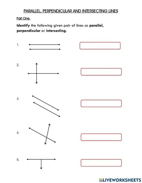 Parallel Perpendicular And Intersecting Lines Worksheet Live Worksheets