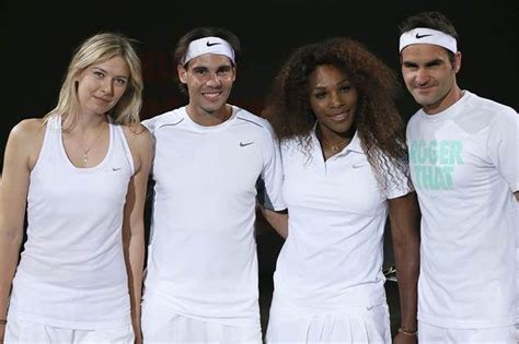 Maria Sharapova Rafael Nadal Serena Williams And Roger Federer Took Part In A Nike Night