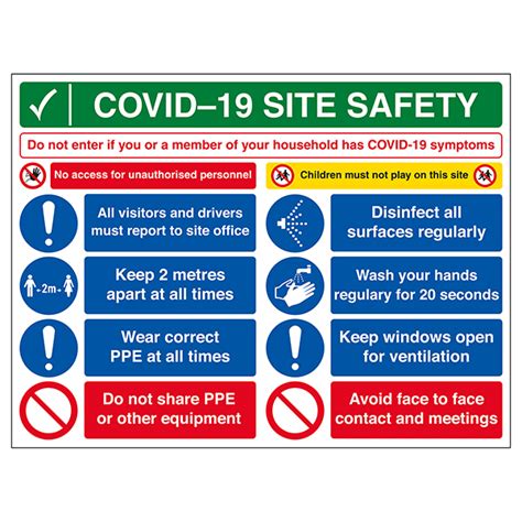 Covid 19 Site Safety Boards Infection Control Essentials Safety Signs