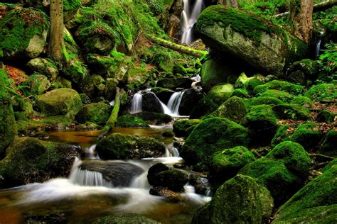 Beautifull Waterfall With Moss High Resolution Jpeg Wallpaper