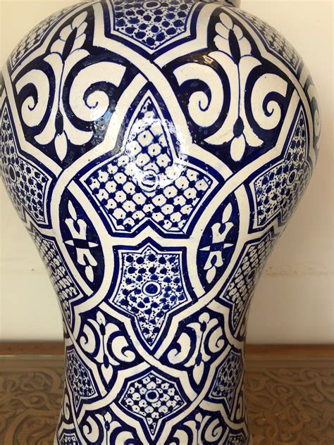 Handmade Moroccan Moorish Ceramic Glazed Urn Vase From Fes Etsy UK