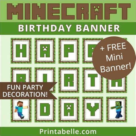 Minecraft Banners Minecraft Party Hockey Birthday Sons Birthday