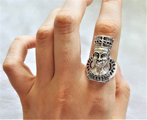 Nefertiti Ring Sterling Silver 925 Egyptian Queen Great Royal Etsy