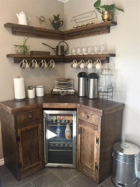 Coffee carts and coffee kiosks for sale…our top 20. Corner Coffee Station with Floating Shelves - Custom ...