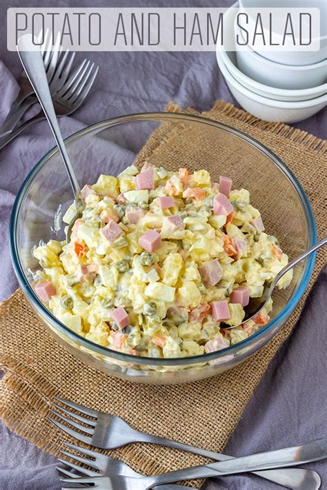 This classic potato salad is what you want! Creamy Potato and Ham Salad Recipe - Happy Foods Tube
