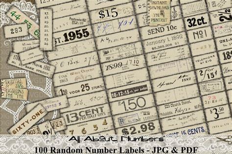 Numbers All About Numbers Vintage Labels Printable 1279088