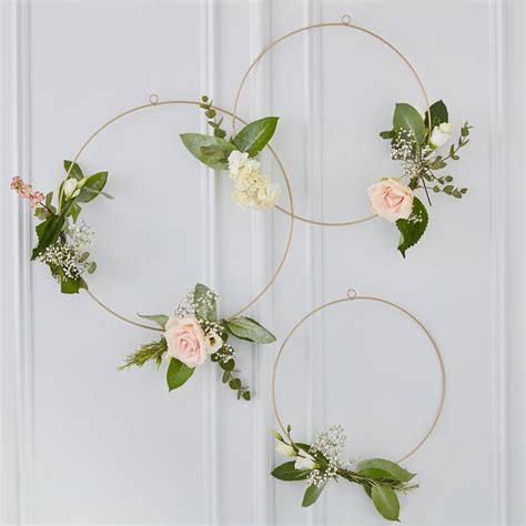Gold Floral Wedding Hoops Backdrop Set Of Three By The Wedding Of My Dreams
