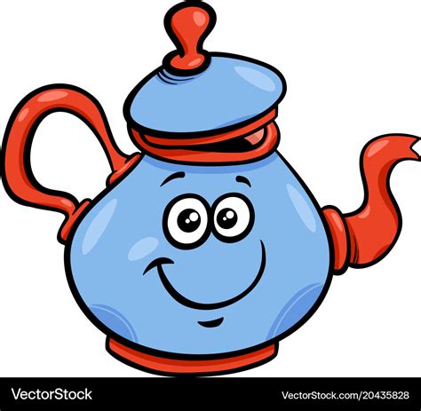 Teapot Or Kettle Cartoon Character Royalty Free Vector Image