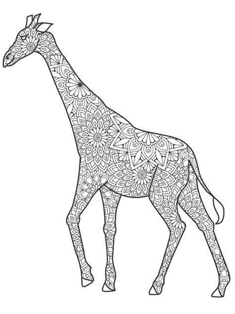 Colouring Page Giraffe For Adults Coloringpageca