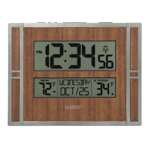 La Crosse Technology Atomic Digital Wall Clock With Indoor And Outdoor