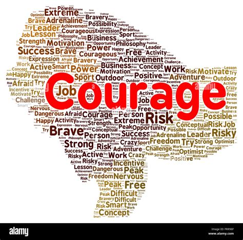 Courage Word Cloud Shape Concept Stock Photo Alamy