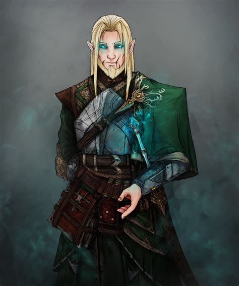 [oc] [commission] Anathir High Elf Wizard Bladesinger Characterdrawing Elf Characters