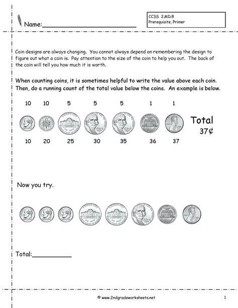 Private maths tutors that come to you in person or online. 5 Free Math Worksheets First Grade 1 Counting Money ...