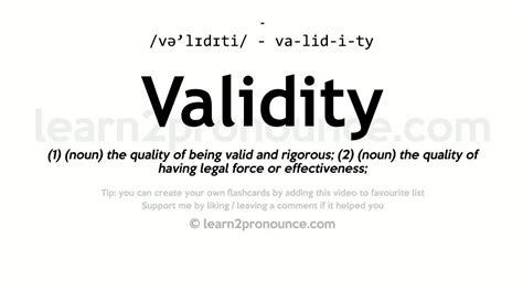 Validity Pronunciation And Definition Youtube