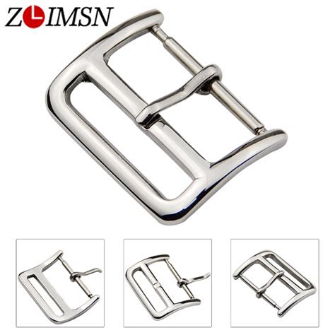 zlimsn stainless steel watchband buckle silver polished watch clasp pin belt buckles16mm 18mm