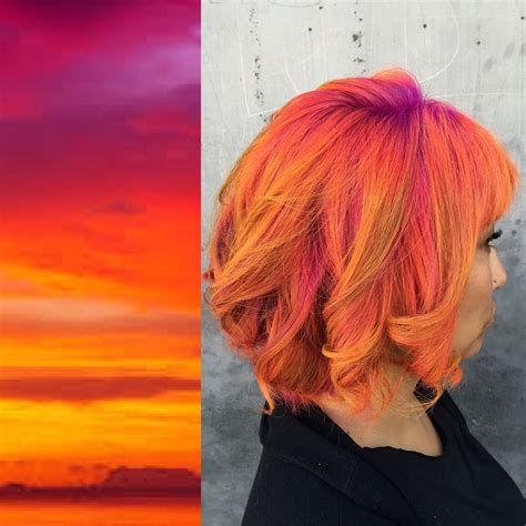 Sunset Inspired Hair Pravana Color Used Orange Hair And Pink Hair