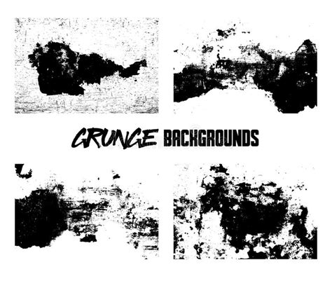 Grunge Backgrounds Monochrome Abstract Grunge Textures Set Of Hand