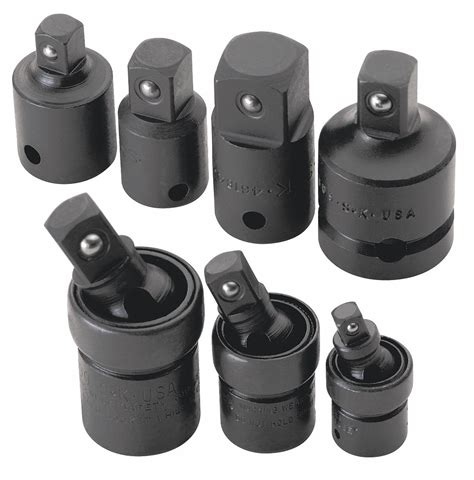 Impact Socket Adapter Set Black Oxide Output Drive Size 12 In 38