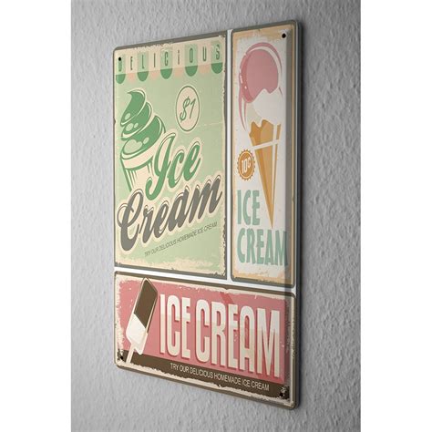 Retro Ice Cream Sign Black Twine
