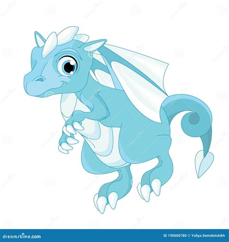 Cute Baby Dragon Cartoon Flying Royalty Free Stock Photography