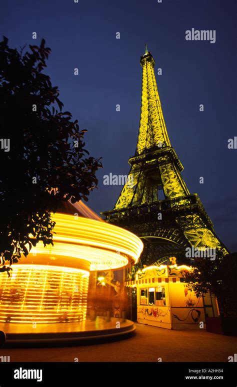 The Eiffel Tower At Dusk In Paris France Stock Photo Alamy