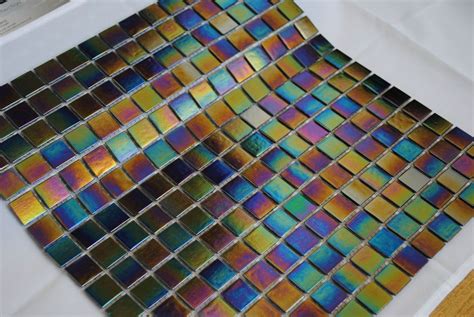 Iridescent Mosaic Tiles Black 10 Sheets Per Pack 1069 Sq Mtrs