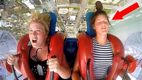 Girls Passing Out New Funny Slingshot Ride Compilation Youtube
