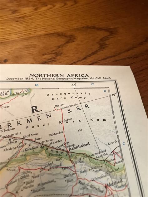 Northern Africa Map 1954 Etsy